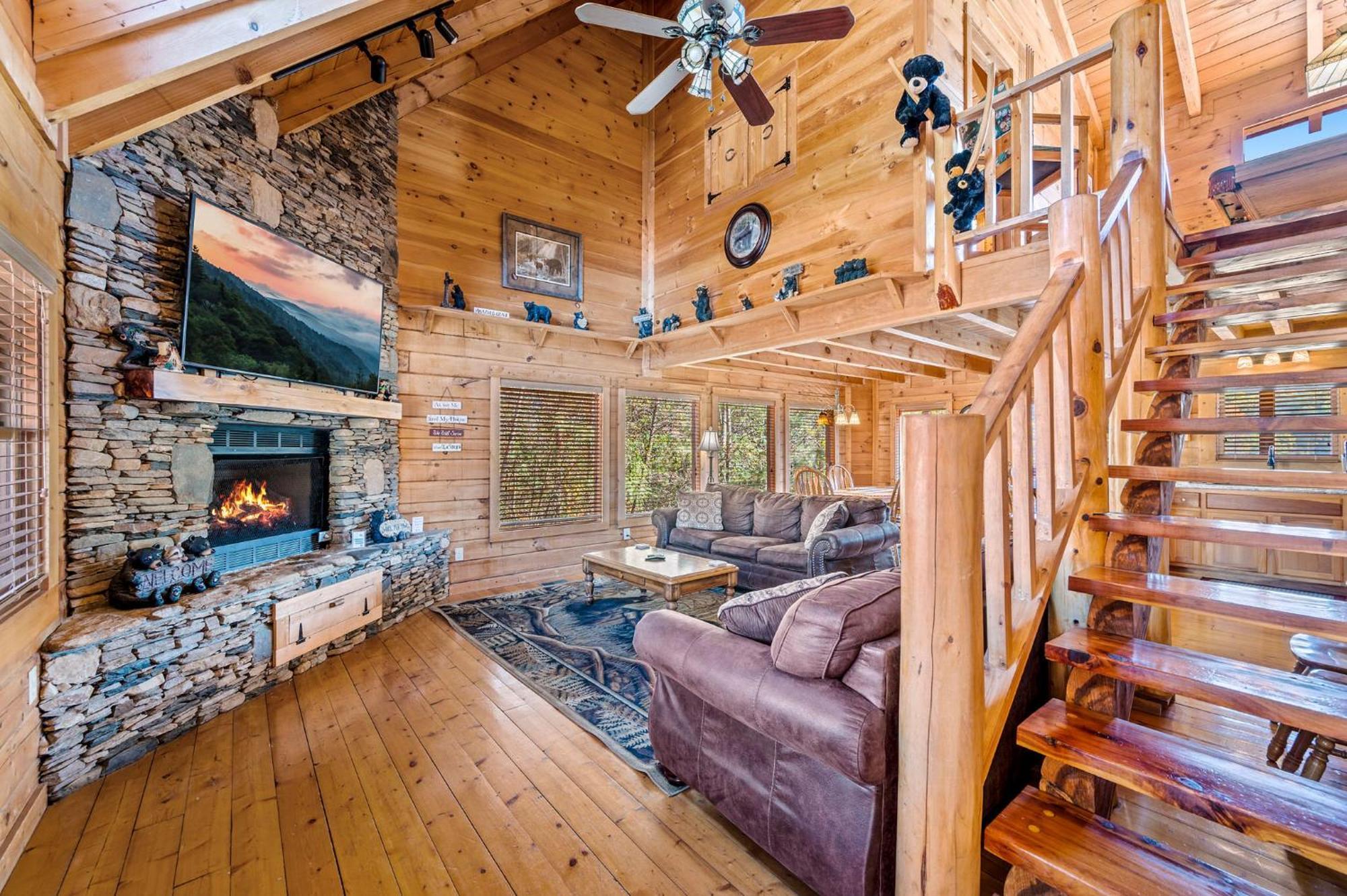 Bearfoot Pines - True Log Cabin - Wi-Fi, Hot Tub, Fishing, Deck With Views! - Mins To Pf Севьервилл Экстерьер фото