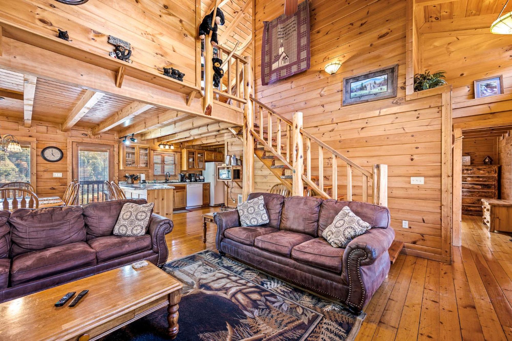 Bearfoot Pines - True Log Cabin - Wi-Fi, Hot Tub, Fishing, Deck With Views! - Mins To Pf Севьервилл Экстерьер фото